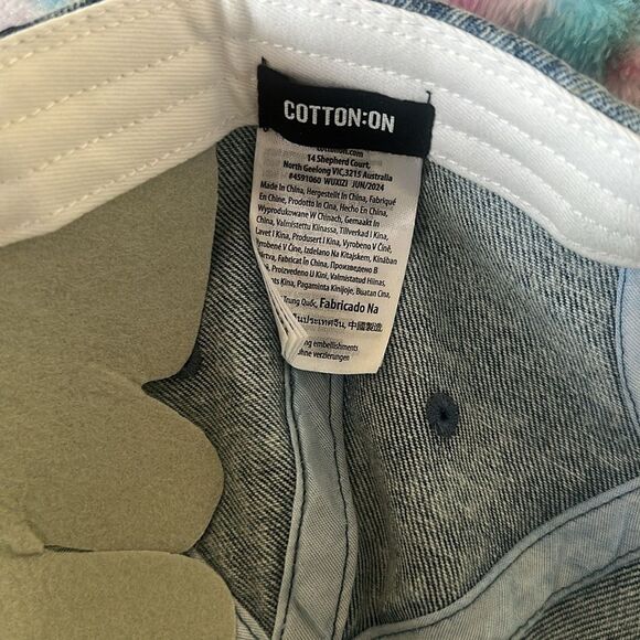 COTTON:ON Embroidered Sardines Vintage Blue Wash Denim Dad Cap - Picture 6 of 13